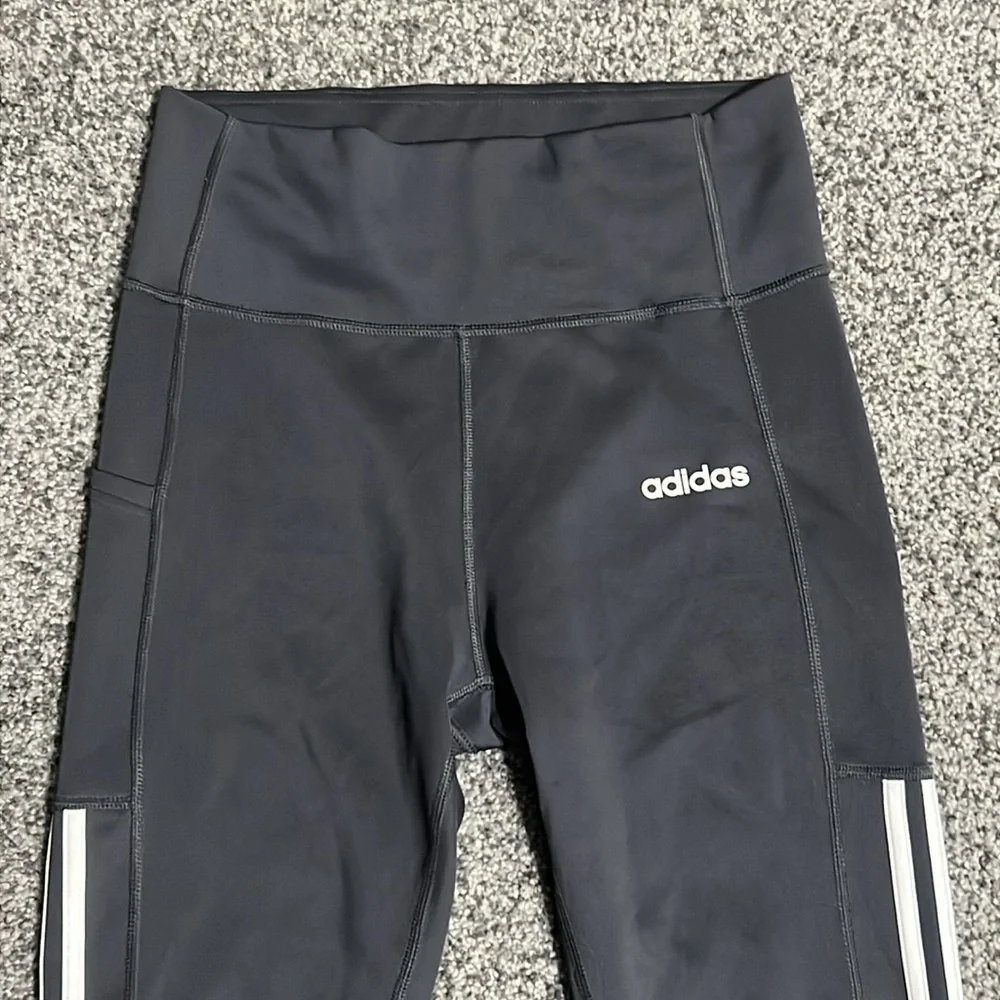 🌸4/$20🌸Adidas Climalite Black Leggings Size Medium EUC - Picture 3 of 6